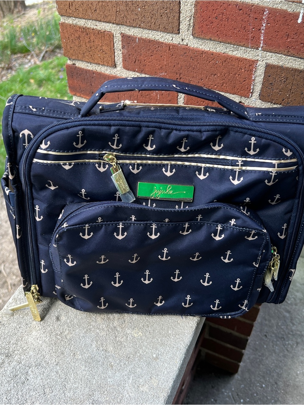 Ju-Ju-Be Navy Anchor Print Baby Bag